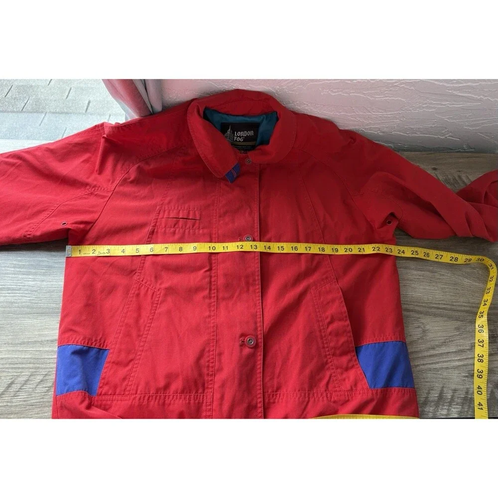 London Fog Men’s Vintage Red And Blue Windbreaker Jacket Size Small